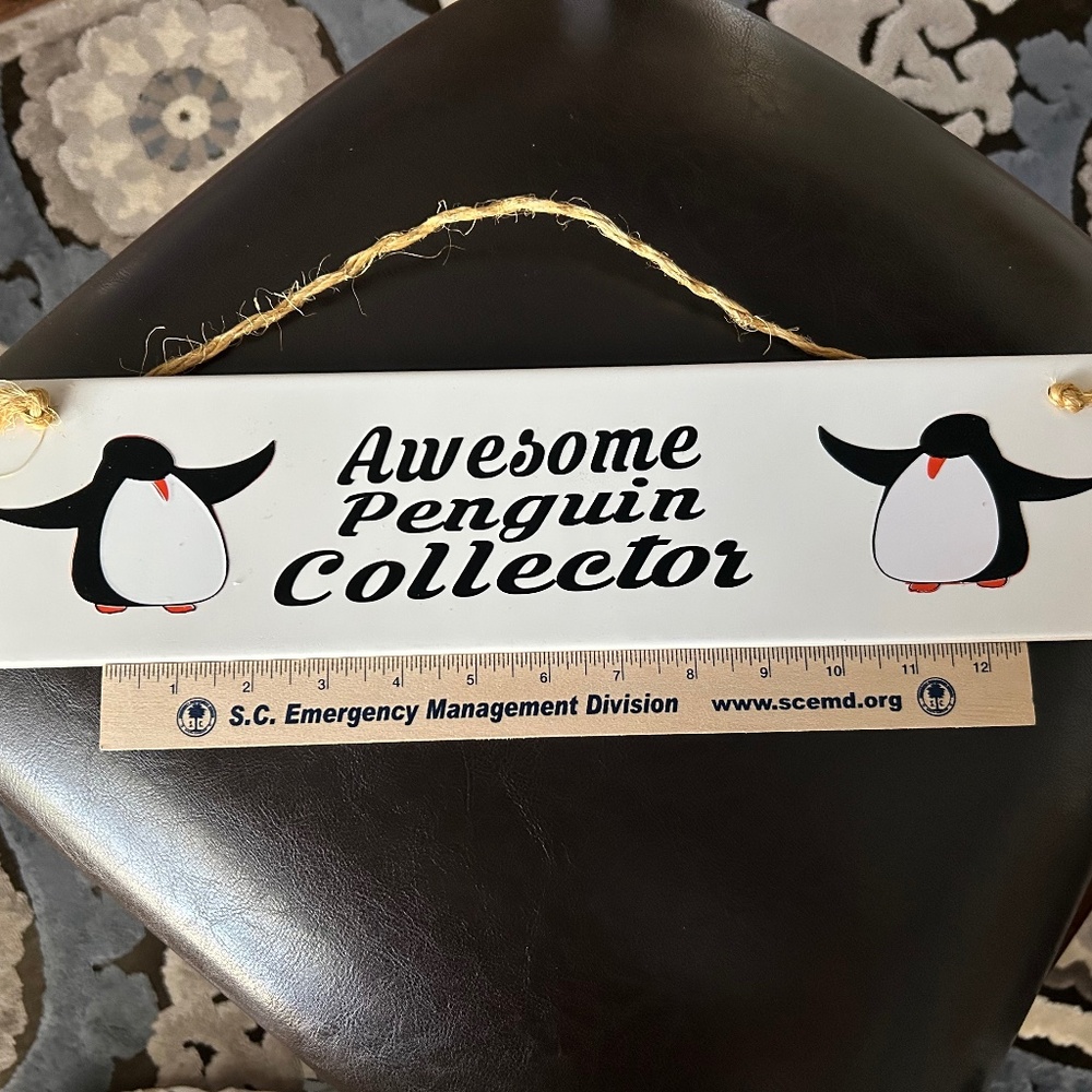 Ceramic Door Plaque, Penguin Collector